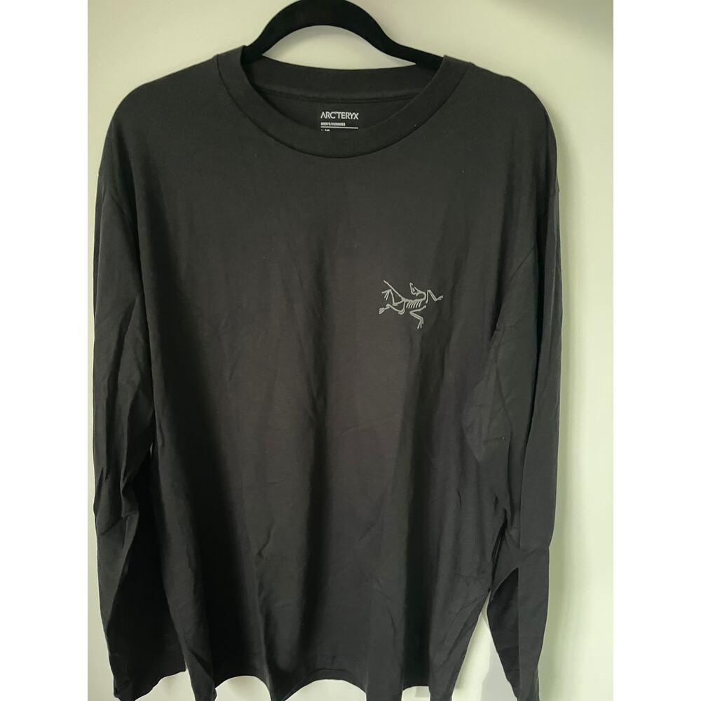 New Mens L Black Gray Arcteryx Long Sleeve Shirt